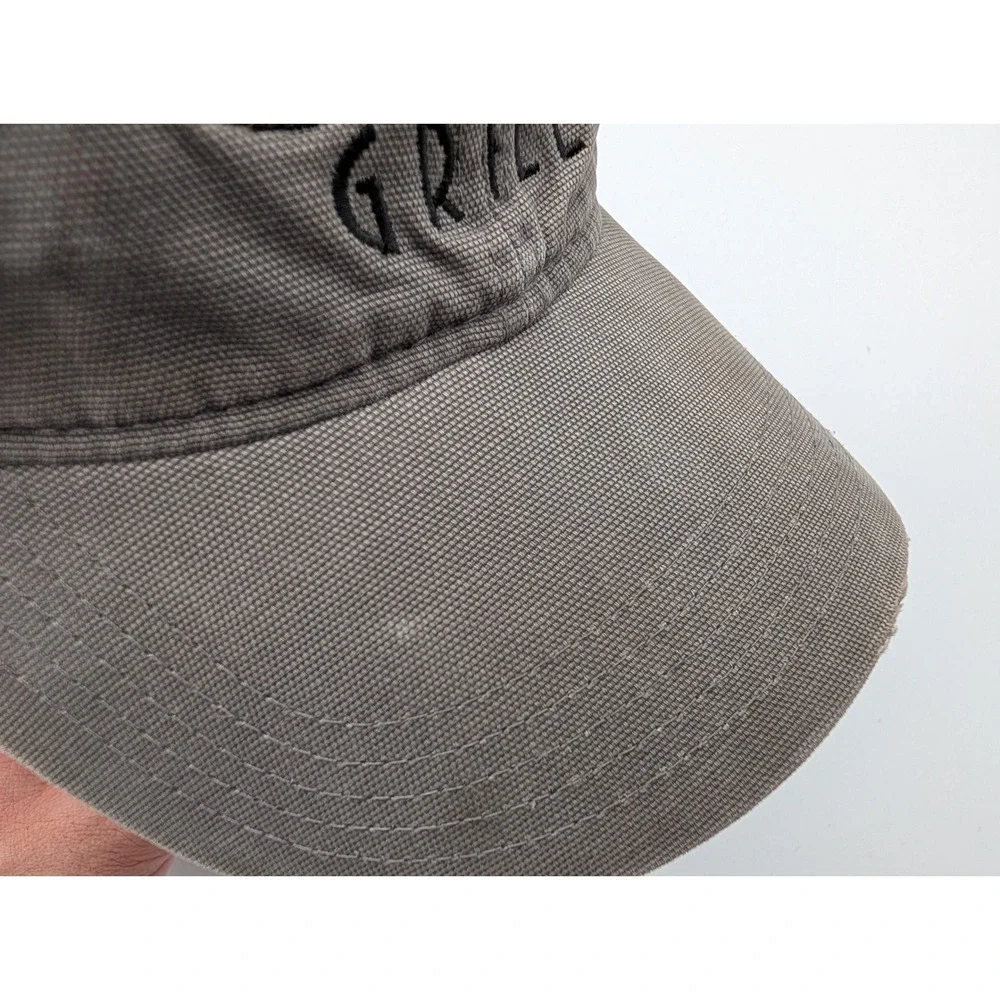 Carhartt Bonefish Grill Gray Canvas Baseball Cap Hat Adjustable Strap Distressed